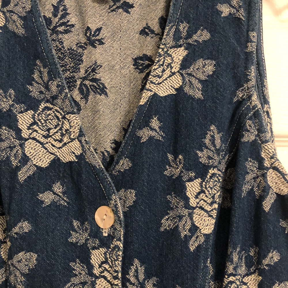 Flowered Denim Dress